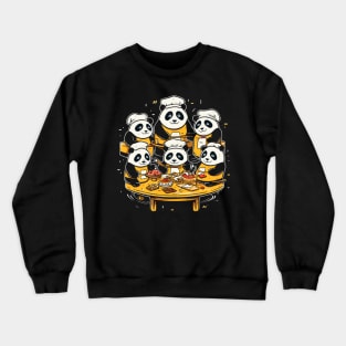 Panda Food Passion: Restaurant Ramen Panda Feast Mode: Culinary Cuteness Crewneck Sweatshirt